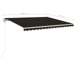 vidaXL automaatne varikatus, LED ja tuuleandur, 400x350 cm, antratsiit