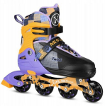 Rulluisud Nils NA13810 Twist, suurus 35-38, must/oranž, lillad, M