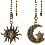2TK Vintage Boho P&auml;ikese ja Kuu Laeventilahelad Metallist Kett Pikendused,  Bronza