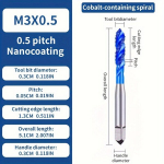 Spiraalmasina kraanid, imporditud nanosinised kraanid roostevabale terasele., M3