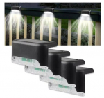 LED Solar laetavad lambid 4 tk. LED-id aedadesse ja treppidesse, piirdeaedadesse, h&auml;marusanduriga piirded