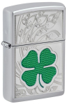 Zippo tulemasin 24699 Clover High Polish Chrome Design