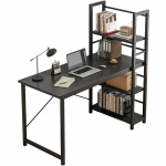 Loft arvutilaua, must t&ouml;&ouml;stuslik, riiulitega, 120 cm