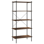 vidaXL riiul, 5 korrust, must/tume puit, 80x40x163cm