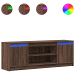telerikapp，TV Kapp，telerialus LED-tuledega, pruun tamm, 139,5x34x50 cm, tehispuit CFE879452