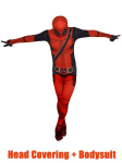 Deadpool Cosplay &uuml;likond - superkangelase bodysuit koos maski ja aksessuaaridega lastele ja t&auml;iskasvanutele - 5vnt -319, 100 (sobiv 90-105cm)