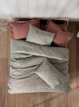 Puuvillane voodipesukomplekt Mote Tile Red, 200x220 cm, 4-osaline