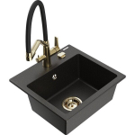 &Uuml;hekordne graniidist valamu Mexen Milo k&ouml;&ouml;gisegistiga Duo, must/kuldne metallic - 6505-75-671701-70-B