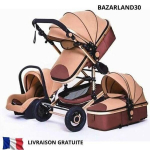 BAZARLAND30. 3-in-1 Imikuboko y'Abana Ifatanye na Auto Nacelle Ihinduranya Iyo Ikora Ifite Ubwoko Bwiza Amarele Yirinda Kugwa Canne.khaki