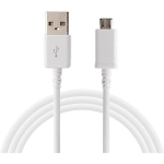 [&Uuml;hildatav Samsung Galaxy A3-A5-2015-2016-A6-A6+-A7] USB Laadimisjuhe Valge Micro USB Port 1 Meeter [Phonillico&reg;]
