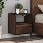 Seinale kinnitatavad &ouml;&ouml;kapid 2 tk，&ouml;&ouml;laud，voodikapp pruun tamm 40x31x39,5 cm CFE868741