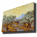 Reproduktsioon Olive Trees with Yellow Sky and Sun