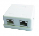 Gembird single jack surface mount box 2xRJ45 cat.5 half-shielded keystone white