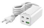 S&uuml;learvuti laadija Mediarange laadija MRMA124 100W, 1.5m toitekaabel, 3 USB-C, 1 USB-A, kiire laadimine, valge