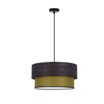 Candellux Arezzo rippvalgusti, must + oliivroheline vari, 1x60W E27