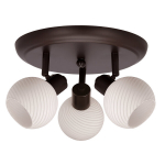 Laelamp Candellux Grano 3xE14 40W, &scaron;okolaadiviimistlusega, valgete klaasist kuplitega