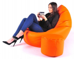 Tumba Mega Comfort XXL, kunstnahast, oranž