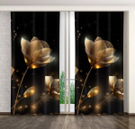Eurofirany osaliselt pimendav kardin ZMB-95, 160x250 cm, must/kuldne