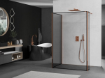 Mexen Kioto du&scaron;inurk Walk-in 90 x 80 x 40 cm, must raam, roosa kuld - 800-090-080-221-60-70-040