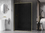 Mexen Kioto-XF du&scaron;isein Walk-in raamiga 120 x 202 cm, grafiit 10 mm, kuldne harjatud - 800-120-104-55-40-X