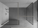 Mexen Kioto du&scaron;inurk Walk-in 140 x 100 cm, must raam, harjatud nikkel - 800-140-202-97-70-100