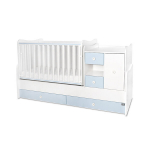 Muudetav lastevoodi Lorelli MiniMAX New, 60x120/72x190 cm, valge/helesinine