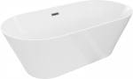 Mexen Luna Slim vaba seisev vann 170 x 75 cm, valge, &uuml;levool gun metall - 52041707500-95, 170 x 75 cm