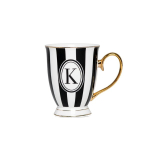 Kruus, Alphabet stripy - K, 300 ml, Bombay Duck, must/valge