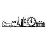 Rippuv dekoratsioon European Cities Skyline 29 cm