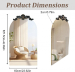 Pruun kaarjas dekoratiivne seinapeegel HD puidust elegantne 60x120 cm &mdash; esikupeegel, suur elutoapeegel, raamiga peegel, magamistoa peegel, stiilne ripppeegel, klassikaline peegel, vannitoapeegel