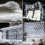 LED-valgusv&otilde;rk aeda 192 LED-i 8 režiimi veekindel kardin 3x2 m &mdash; r&otilde;duvalgustid, fassaadivalgustus, j&otilde;ulukaunistused, v&auml;lisj&otilde;ulutuled, terrassivalgustus, valguskett, puuvalgustid