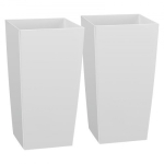 Istutuskastide komplekt K&otilde;rged v&auml;litingimustesse m&otilde;eldud kitsenevad istutuskastid 39x39x75 cm Valge plastik