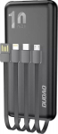 Akupank Dudao K6Pro universaalne v&auml;lise aku 10000mAh USB kaabel, USB Type C, Lightning valge (K6Pro-white)