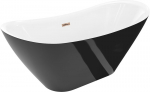 Mexen Lotos eraldiseisev vann 150 x 75 cm, valge/must, &uuml;levool roosakuldne - 52051507775-60, 150 x 75 cm