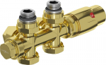 Mexen G00 nurkne/otse termostaatiline komplekt, Duplex, DN50, kuldne - W908-900-50, DN50