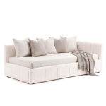 Voodi CLAURA-R + Madrats SAPNAS 2 XL|90x200|Valge #6|Boucle