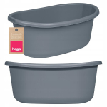 Plastikust 45l mahuga ovaalne du&scaron;&scaron; ja pesuvann, 68,5cm hall