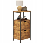 &Ouml;&ouml;kapp, magamistoa laud, kummut, 2 sahtlit, pruun, loft-stiilis, retro, 80 cm