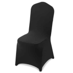 Mustad pol&uuml;estrist ja spandexist toolikatted, 150 tk komplekt, suurematele toolidele