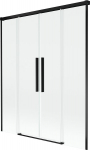 Mexen Rox 2-osaline liugklaasist vannil&uuml;&uuml;s 150 x 150 cm, l&auml;bipaistev, must - 8C9-150-002-70-00