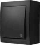 Switch cross black Ip44 10ax Simon Aquaclick
