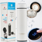 LED-termomeetri ja s&otilde;elaga termos Peterson, valge, 480 ml