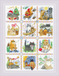 Riolis 2136 Kalender kassidega, ristpistekomplekt 30x40 cm