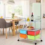 Organiseerimisk&auml;ru, Kasutusorganiseerimisk&auml;ru 4 plastiksahtliga - Vikerkaar, 63&times;37&times;75 cm, Sinine Roheline