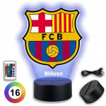 Led Fc Barcelona 3d &ouml;&ouml;lamp nimelise jalgpalli kingitusega