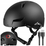 Vayox Street kiiver suurus M Led valgusega, must matt