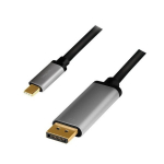 Logilink Cua0100 Usb-c ja Displayporti kaabel, 4k, 1,8 m, must