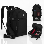 Ergonoomiline Peterson 2-&uuml;hes reisikott-seljakott 3D Air Mesh seljaosa ja 6 taskuga, must, 20 l