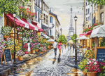 Ristpistekomplekt &bdquo;Pariisi lillepood&ldquo; 48 x 35 cm SBU5107