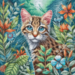 Ristpistekomplekt &bdquo;Kassipoeg &otilde;ites&ldquo; 28,57 &times; 28,57 cm AVA-P074